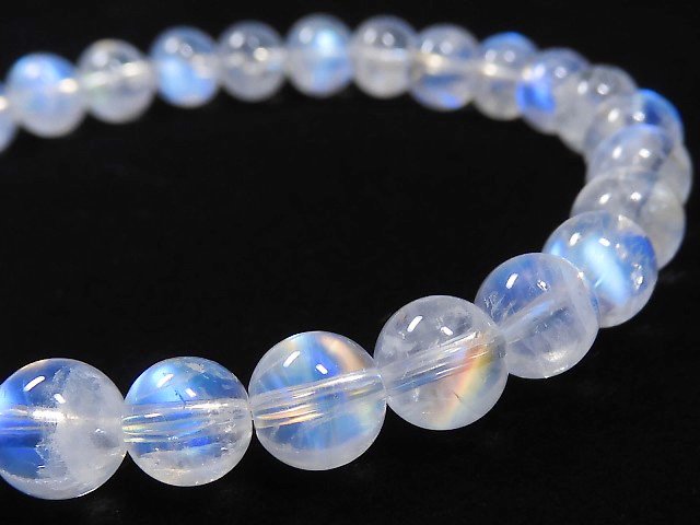 [Video][One of a kind] High Quality Andesine Labradorite AAA Round 6mm Bracelet NO.17