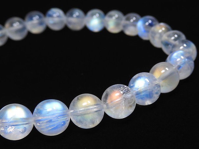 [Video][One of a kind] High Quality Andesine Labradorite AAA Round 6.5mm Bracelet NO.20