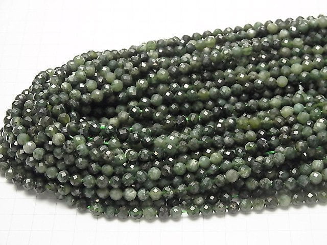 High Quality!  Moss Agate  64Faceted Round 6mm 1strand beads (aprx.15inch/37cm)