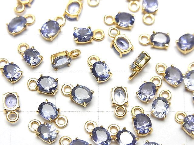 [Video]High Quality Tanzanite AAA Bezel Setting Oval Faceted 5x4mm 18KGP 1pc