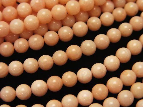 Pink Orange Coral (Dyed) Round 4mm 1strand beads (aprx.15inch/38cm)