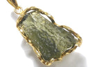 [Video][One of a kind] Moldavite Rough Rock Nugget Pendant 18KGP NO.218
