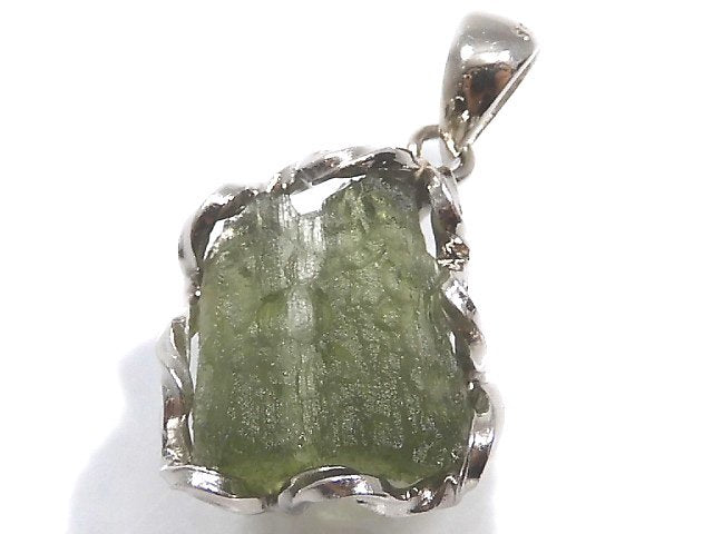 [Video][One of a kind] Moldavite Rough Rock Nugget Pendant Silver925 NO.101