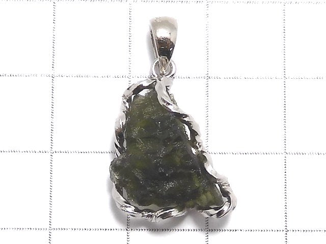 [Video][One of a kind] Moldavite Rough Rock Nugget Pendant Silver925 NO.102