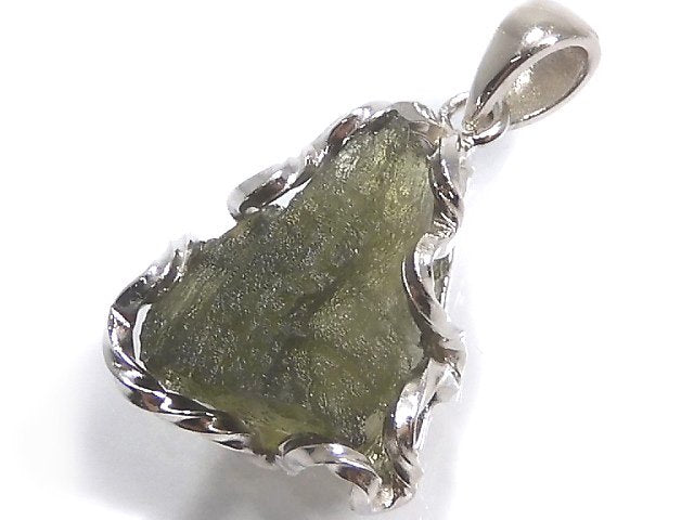 [Video][One of a kind] Moldavite Rough Rock Nugget Pendant Silver925 NO.103