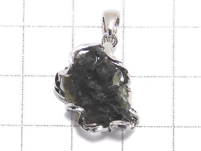 [Video][One of a kind] Moldavite Rough Rock Nugget Pendant Silver925 NO.104