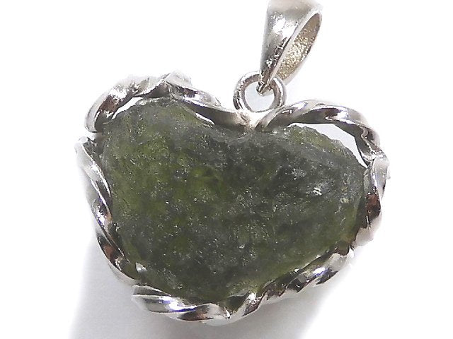 [Video][One of a kind] Moldavite Rough Rock Nugget Pendant Silver925 NO.105