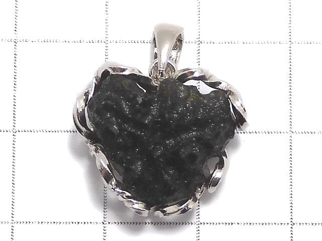 [Video][One of a kind] Moldavite Rough Rock Nugget Pendant Silver925 NO.106
