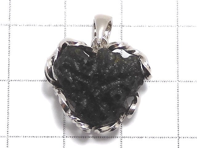 [Video][One of a kind] Moldavite Rough Rock Nugget Pendant Silver925 NO.106