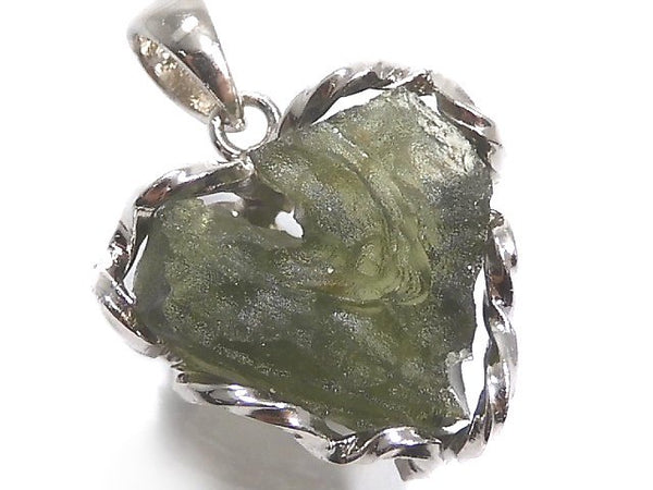 [Video][One of a kind] Moldavite Rough Rock Nugget Pendant Silver925 NO.107