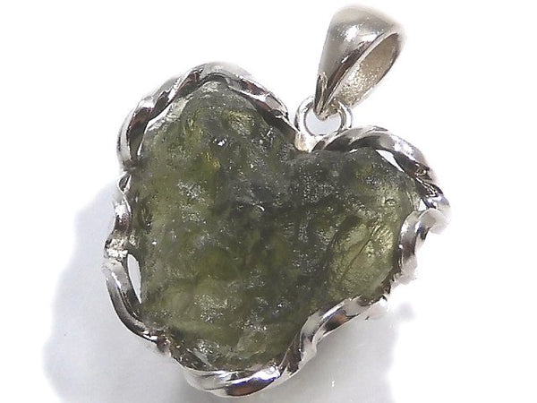 [Video][One of a kind] Moldavite Rough Rock Nugget Pendant Silver925 NO.108