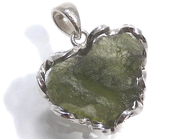 [Video][One of a kind] Moldavite Rough Rock Nugget Pendant Silver925 NO.109