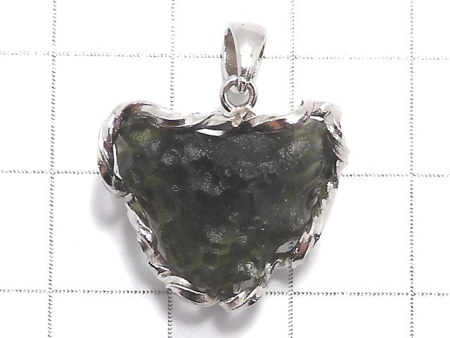 [Video][One of a kind] Moldavite Rough Rock Nugget Pendant Silver925 NO.110