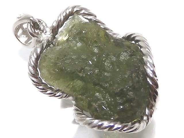 [Video][One of a kind] Moldavite Rough Rock Nugget Pendant Silver925 NO.1