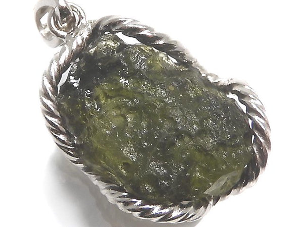 [Video][One of a kind] Moldavite Rough Rock Nugget Pendant Silver925 NO.2