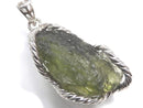 [Video][One of a kind] Moldavite Rough Rock Nugget Pendant Silver925 NO.4