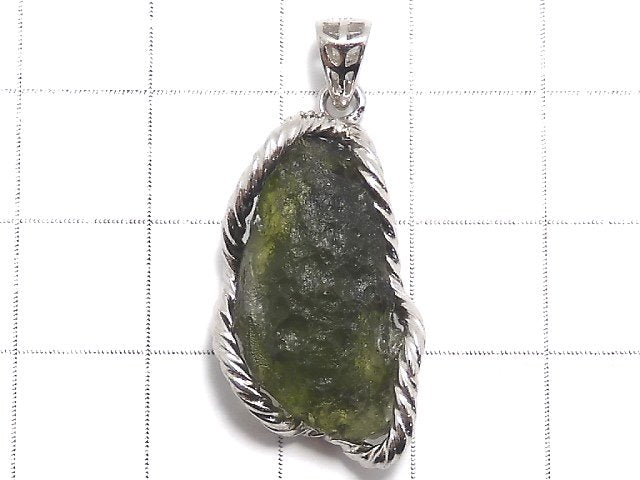 [Video][One of a kind] Moldavite Rough Rock Nugget Pendant Silver925 NO.4