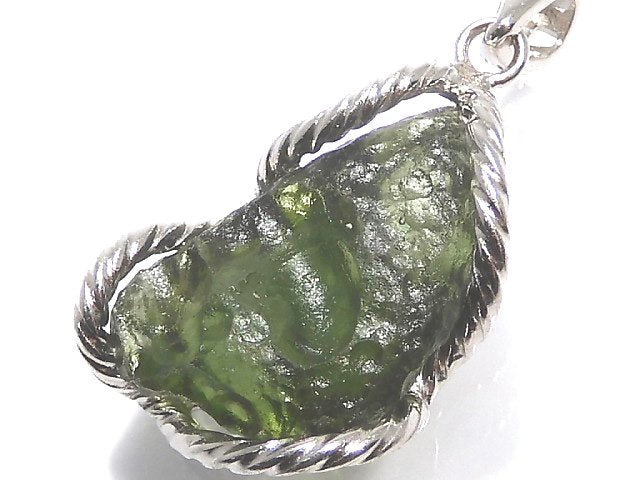 [Video][One of a kind] Moldavite Rough Rock Nugget Pendant Silver925 NO.5