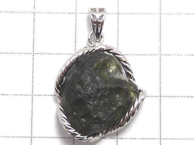 [Video][One of a kind] Moldavite Rough Rock Nugget Pendant Silver925 NO.9