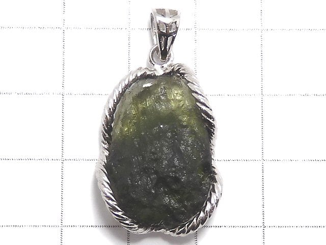 [Video][One of a kind] Moldavite Rough Rock Nugget Pendant Silver925 NO.10