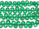 [Video]High Quality Green Onyx AAA Chestnut Faceted Briolette half or 1strand beads (aprx.7inch/18cm)