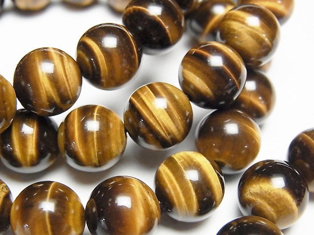 [Video] Yellow Tiger's Eye AAA Round 10mm Bracelet