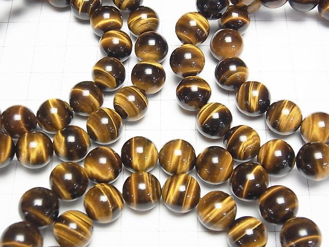 [Video] Yellow Tiger's Eye AAA Round 10mm Bracelet