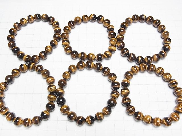 [Video] Yellow Tiger's Eye AAA Round 10mm Bracelet