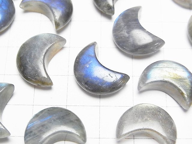 [Video]Labradorite AA+ Moon Motif 16x12mm [Half Drilled Hole] 1pc