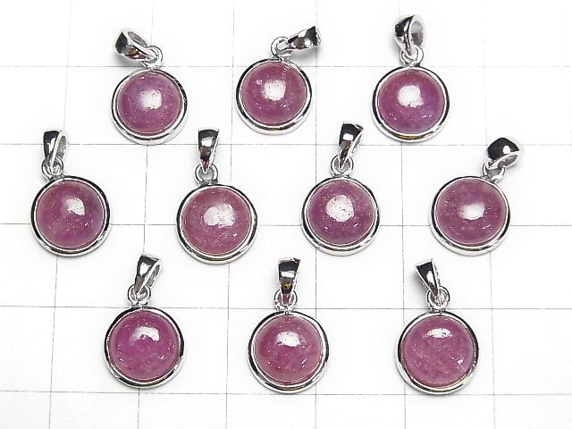 [Video]Ruby AA++ Round Pendant 10x10mm Silver925 1pc