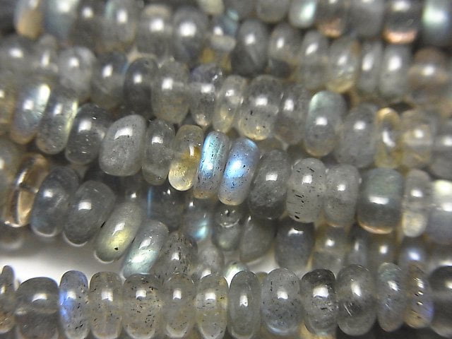 [Video]High Quality Labradorite AA++ Rondelle 1strand beads (aprx.15inch/38cm)