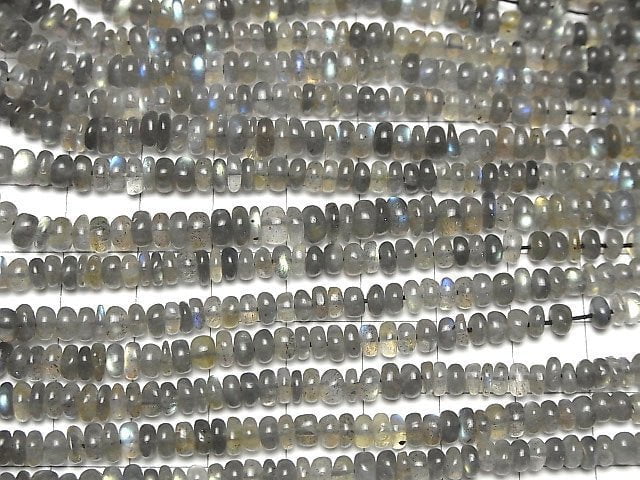 [Video]High Quality Labradorite AA++ Rondelle 1strand beads (aprx.15inch/38cm)