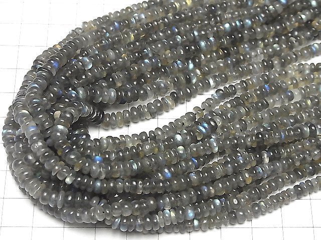 [Video]High Quality Labradorite AA++ Roundel 1strand beads (aprx.15inch/38cm)