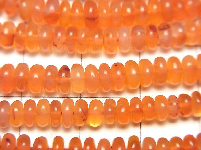 [Video] Carnelian AAA Roundel [Light color] 1 strand beads (aprx.15inch/38cm)