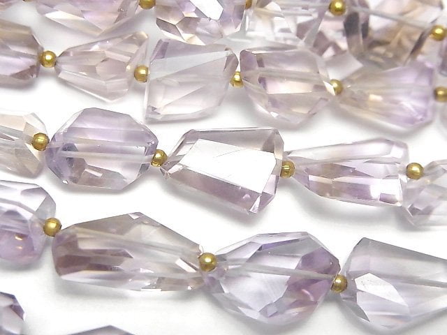 [Video]High Quality Ametrine AAA Faceted Nugget 1strand beads (aprx.7inch/18cm)