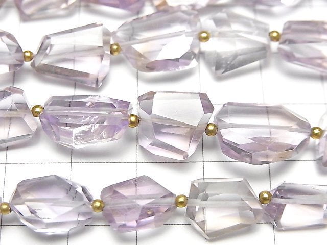 [Video]High Quality Ametrine AAA Faceted Nugget 1strand beads (aprx.7inch/18cm)