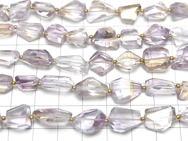 [Video]High Quality Ametrine AAA Faceted Nugget 1strand beads (aprx.7inch/18cm)