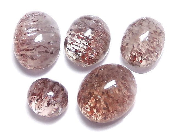 [Video][One of a kind] Goethite in Quartz AAA- Cabochon 5pcs Set NO.42