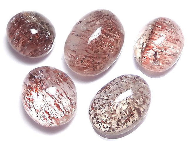 [Video][One of a kind] Goethite in Quartz AAA- Cabochon 5pcs Set NO.44