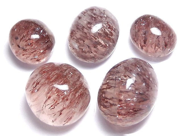 [Video][One of a kind] Goethite in Quartz AAA- Cabochon 5pcs Set NO.45