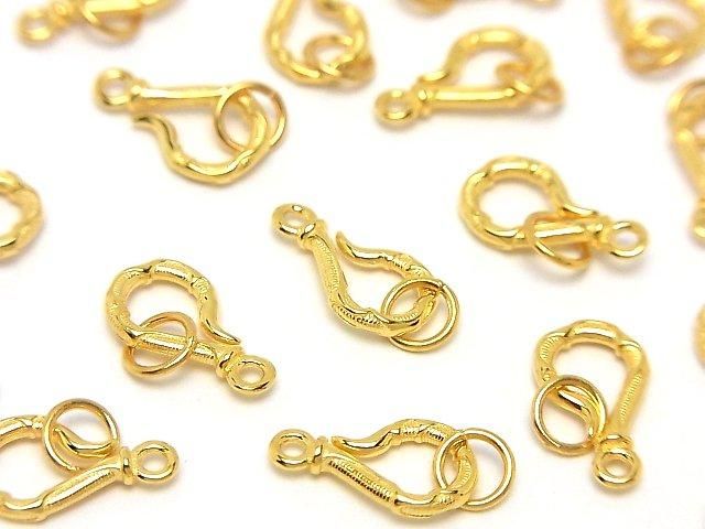 Silver 925 Jump Ring with U-Hook, 18KGP (1pc)