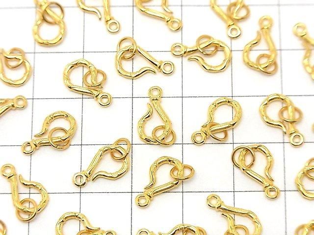 Silver 925 Jump Ring with U-Hook, 18KGP (1pc)