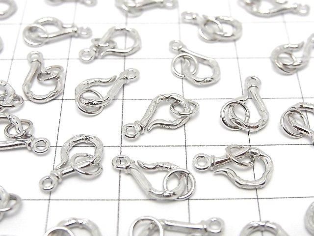 U Hook Rhodium Plated 1pc with Silver925 Jump Ring