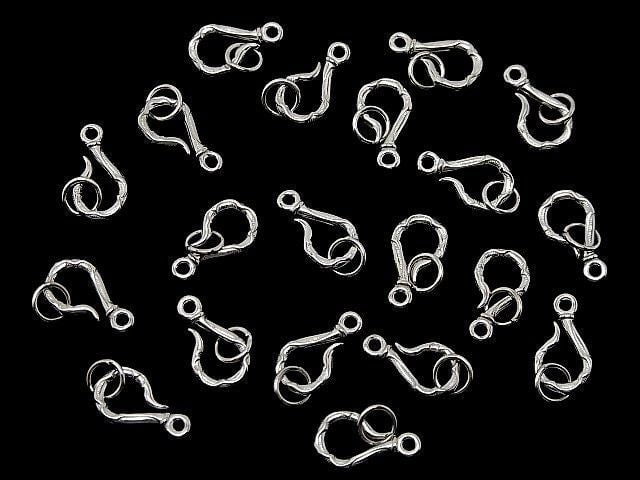 U Hook Rhodium Plated 1pc with Silver925 Jump Ring