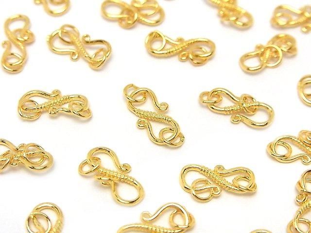 Silver 925 Jump Ring with S Hook, 18KGP (1pc)