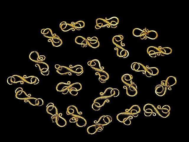 Silver 925 Jump Ring with S Hook, 18KGP (1pc)