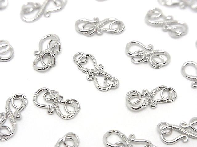 S Hook Rhodium Plated 1pc with Silver925 Jump Ring
