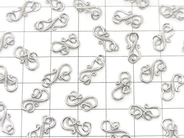 S Hook Rhodium Plated 1pc with Silver925 Jump Ring