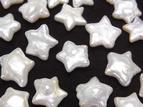 [Video] Fresh Water Pearl AA+ Loose stone Star 10-12mm White 5pcs