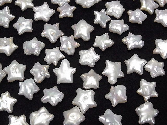 [Video] Fresh Water Pearl AA+ Loose stone Star 10-12mm White 5pcs